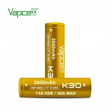 2x Vapcell 18650 K30 3000mah 15A/30A Rechargeable Battery